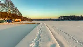Zachód słońca nad jeziorem Nidzki, Pod Dębem, styczeń 2026 r. - zdjęcie 14