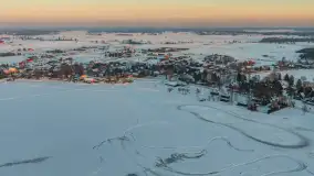 Zachód słońca nad jeziorem Śniardwy z drona, styczeń 2026 r. - zdjęcie 7