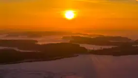 Zachód słońca nad jeziorem Śniardwy z drona, styczeń 2026 r. - zdjęcie 22