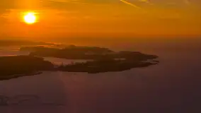 Zachód słońca nad jeziorem Śniardwy z drona, styczeń 2026 r. - zdjęcie 30