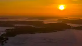 Zachód słońca nad jeziorem Śniardwy z drona, styczeń 2026 r. - zdjęcie 25