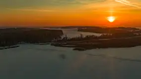 Zachód słońca nad jeziorem Śniardwy z drona, styczeń 2026 r. - zdjęcie 27