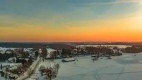 Zachód słońca nad jeziorem Śniardwy z drona, styczeń 2026 r. - zdjęcie 15