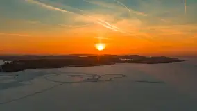 Zachód słońca nad jeziorem Śniardwy z drona, styczeń 2026 r. - zdjęcie 23