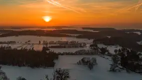 Zachód słońca nad jeziorem Śniardwy z drona, styczeń 2026 r. - zdjęcie 21