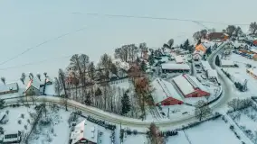 Zachód słońca nad jeziorem Śniardwy z drona, styczeń 2026 r. - zdjęcie 5