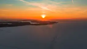 Zachód słońca nad jeziorem Śniardwy z drona, styczeń 2026 r. - zdjęcie 12