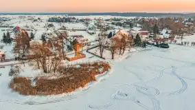 Zachód słońca nad jeziorem Śniardwy z drona, styczeń 2026 r. - zdjęcie 24