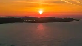 Zachód słońca nad jeziorem Śniardwy z drona, styczeń 2026 r. - zdjęcie 3