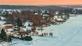 Zachód słońca nad jeziorem Śniardwy z drona, styczeń 2026 r. - zdjęcie 29