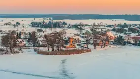 Zachód słońca nad jeziorem Śniardwy z drona, styczeń 2026 r. - zdjęcie 18