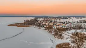 Zachód słońca nad jeziorem Śniardwy z drona, styczeń 2026 r. - zdjęcie 20