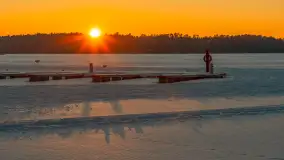 Zachód słońca nad jeziorem Bełdany, luty 2026 r. - zdjęcie 13