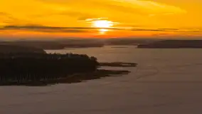 Zachód słońca nad jeziorem Kisajno z drona, Pierkunowo, luty 2026 r. - zdjęcie 20