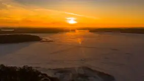 Zachód słońca nad jeziorem Kisajno z drona, Pierkunowo, luty 2026 r. - zdjęcie 29