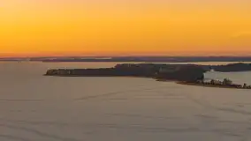 Zachód słońca nad jeziorem Kisajno z drona, Pierkunowo, luty 2026 r. - zdjęcie 26