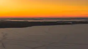 Zachód słońca nad jeziorem Kisajno z drona, Pierkunowo, luty 2026 r. - zdjęcie 31