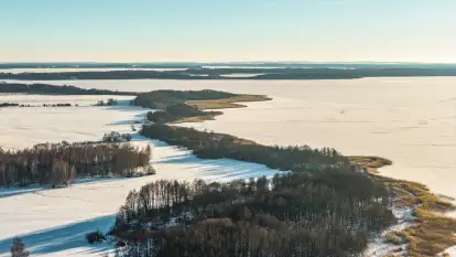 Jezioro Mamry, Węgorzewo i okolice z drona, styczeń 2026 r.
