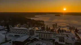 Zachód słońca nad jeziorem Bełdany, luty 2026 r.