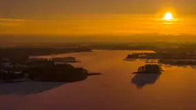 Zachód słońca nad jeziorem Ryńskim z drona, luty 2026 r. - zdjęcie 55