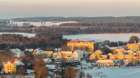 Zachód słońca nad jeziorem Ryńskim z drona, luty 2026 r. - zdjęcie 35