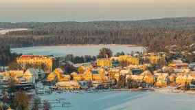 Zachód słońca nad jeziorem Ryńskim z drona, luty 2026 r. - zdjęcie 53
