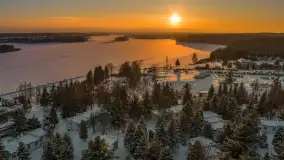 Zachód słońca nad jeziorem Ryńskim z drona, luty 2026 r. - zdjęcie 48