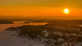 Zachód słońca nad jeziorem Ryńskim z drona, luty 2026 r. - zdjęcie 34