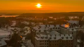 Zachód słońca nad jeziorem Ryńskim z drona, luty 2026 r. - zdjęcie 44