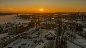 Zachód słońca nad jeziorem Ryńskim z drona, luty 2026 r. - zdjęcie 51