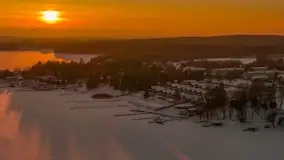Zachód słońca nad jeziorem Ryńskim z drona, luty 2026 r. - zdjęcie 39