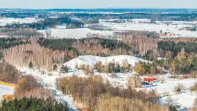 Jezioro Jędzelewo i Stare Juchy z lotu ptaka w zimowej scenerii, luty 2026 r. - zdjęcie 6