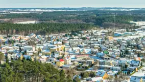 Jezioro Jędzelewo i Stare Juchy z lotu ptaka w zimowej scenerii, luty 2026 r. - zdjęcie 27