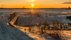 Zimowy zachód słońca nad mazurskimi polami, Cierzpięty, luty 2026 r. - zdjęcie 10