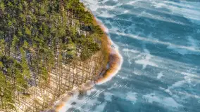 Zimowy wieczór nad jeziorem Tyrkło z drona, luty 2026 r. - zdjęcie 6