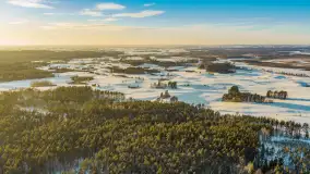 Zimowy wieczór nad jeziorem Tyrkło z drona, luty 2026 r. - zdjęcie 13