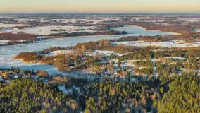 Zimowy wieczór nad jeziorem Tyrkło z drona, luty 2026 r. - zdjęcie 24