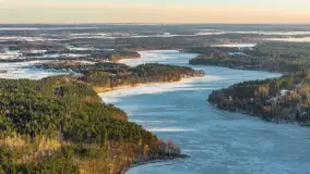 Zimowy wieczór nad jeziorem Tyrkło z drona, luty 2026 r. - zdjęcie 34