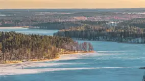 Zimowy wieczór nad jeziorem Tyrkło z drona, luty 2026 r. - zdjęcie 20