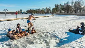 Orzysz i... orzyskie morsy nad jeziorem Orzysz w zimowej scenerii - zdjęcie 20