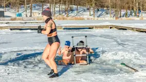 Orzysz i... orzyskie morsy nad jeziorem Orzysz w zimowej scenerii - zdjęcie 14