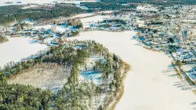 Wydminy i jezioro Wydmińskie z lotu ptaka, luty 2026 r. - zdjęcie 22