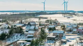 Wydminy i jezioro Wydmińskie z lotu ptaka, luty 2026 r. - zdjęcie 59