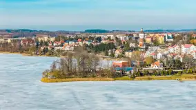 Przedwiośnie w Ełku z drona, okolice ulicy Zamkowej, marzec 2026 r. - zdjęcie 12