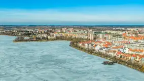 Przedwiośnie w Ełku z drona, okolice ulicy Zamkowej, marzec 2026 r. - zdjęcie 46