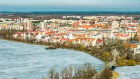 Przedwiośnie w Ełku z drona, okolice ulicy Zamkowej, marzec 2026 r. - zdjęcie 33