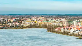 Przedwiośnie w Ełku z drona, okolice ulicy Zamkowej, marzec 2026 r. - zdjęcie 36