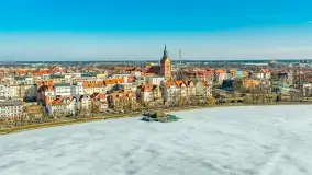 Przedwiośnie w Ełku z drona, okolice ulicy Zamkowej, marzec 2026 r. - zdjęcie 40