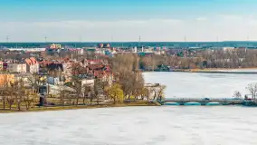 Przedwiośnie w Ełku z drona, okolice ulicy Zamkowej, marzec 2026 r. - zdjęcie 14