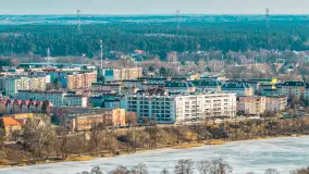 Przedwiośnie w Ełku z drona, okolice ulicy Zamkowej, marzec 2026 r. - zdjęcie 29